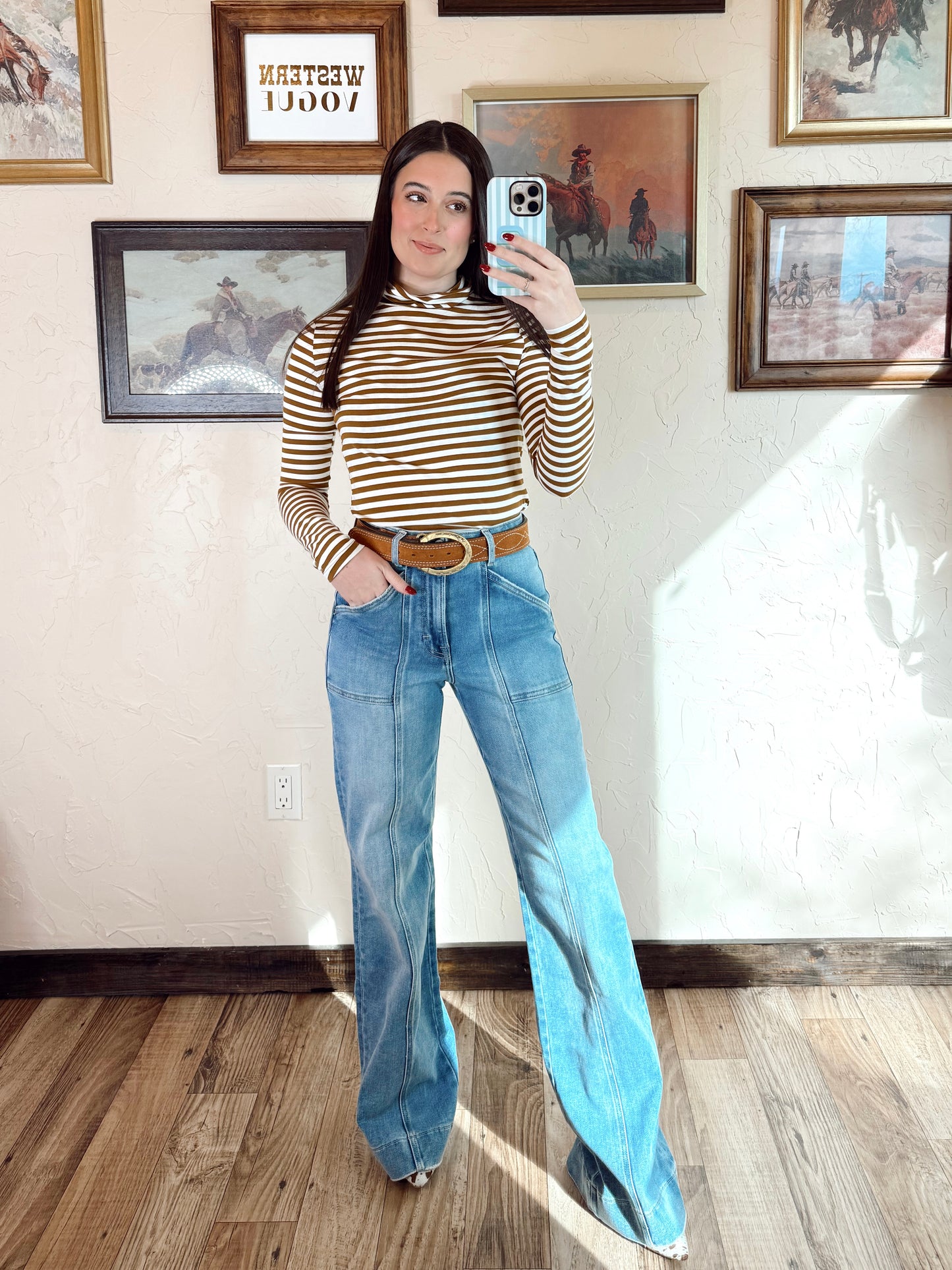 The Turner Top in Brown & White