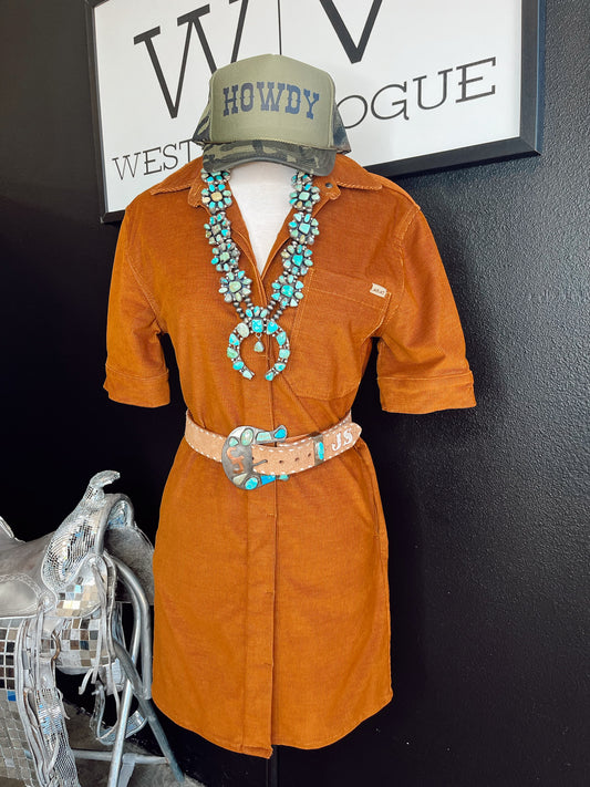 Ariat Camel Corduroy Dress-XS