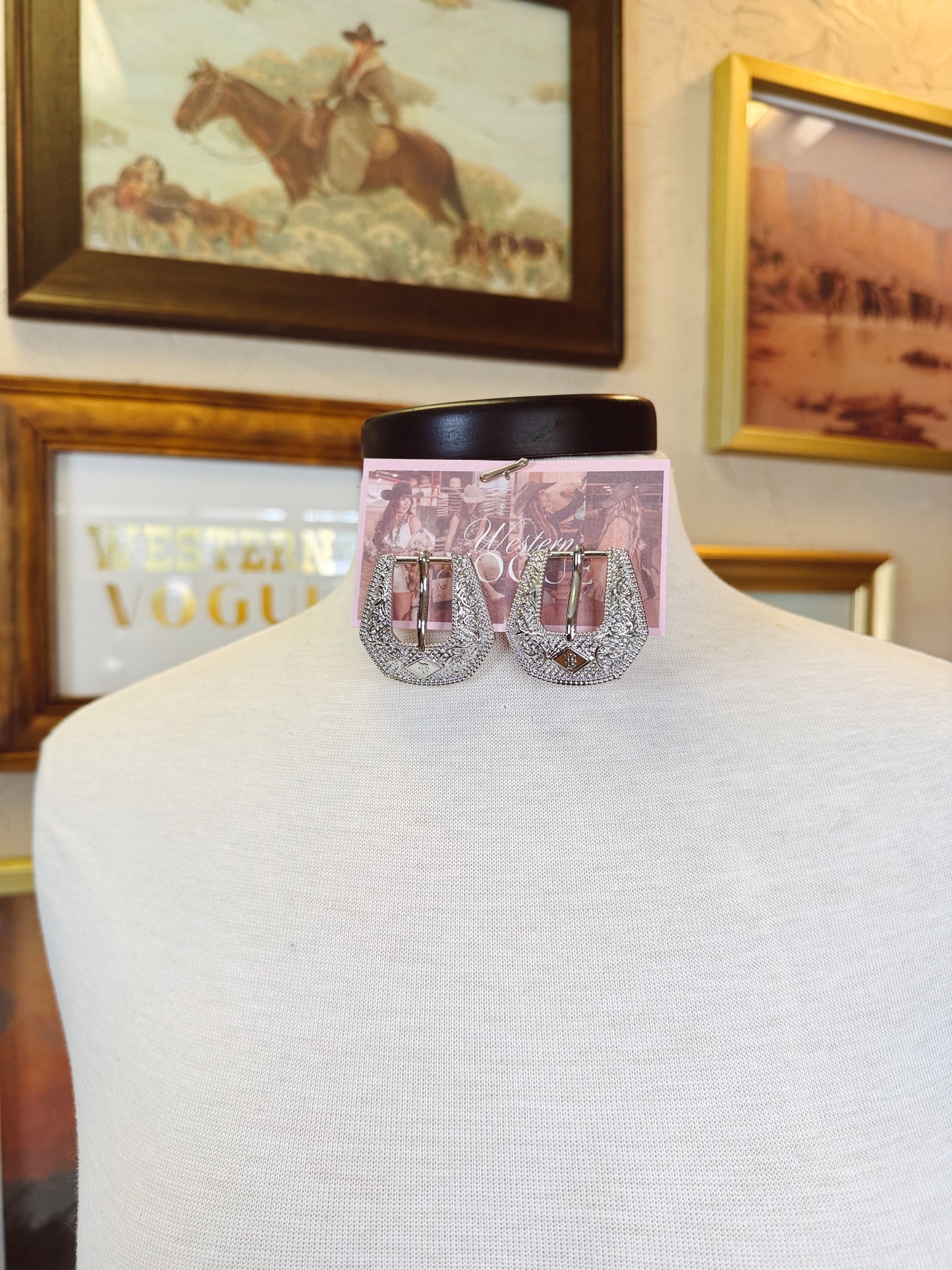 The Mini Buckle HillBetty Earrings in Silver