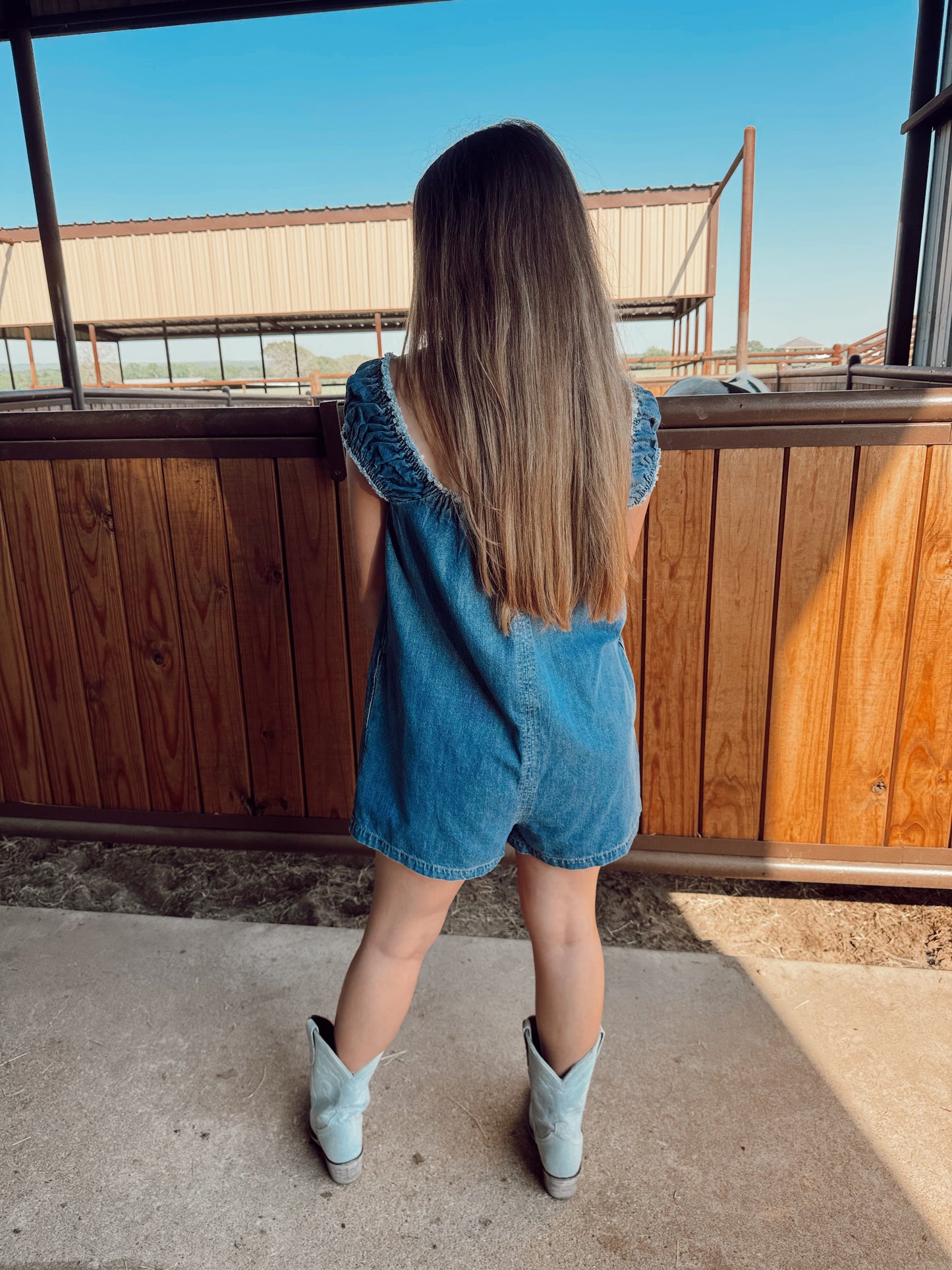 The Dover Denim Romper