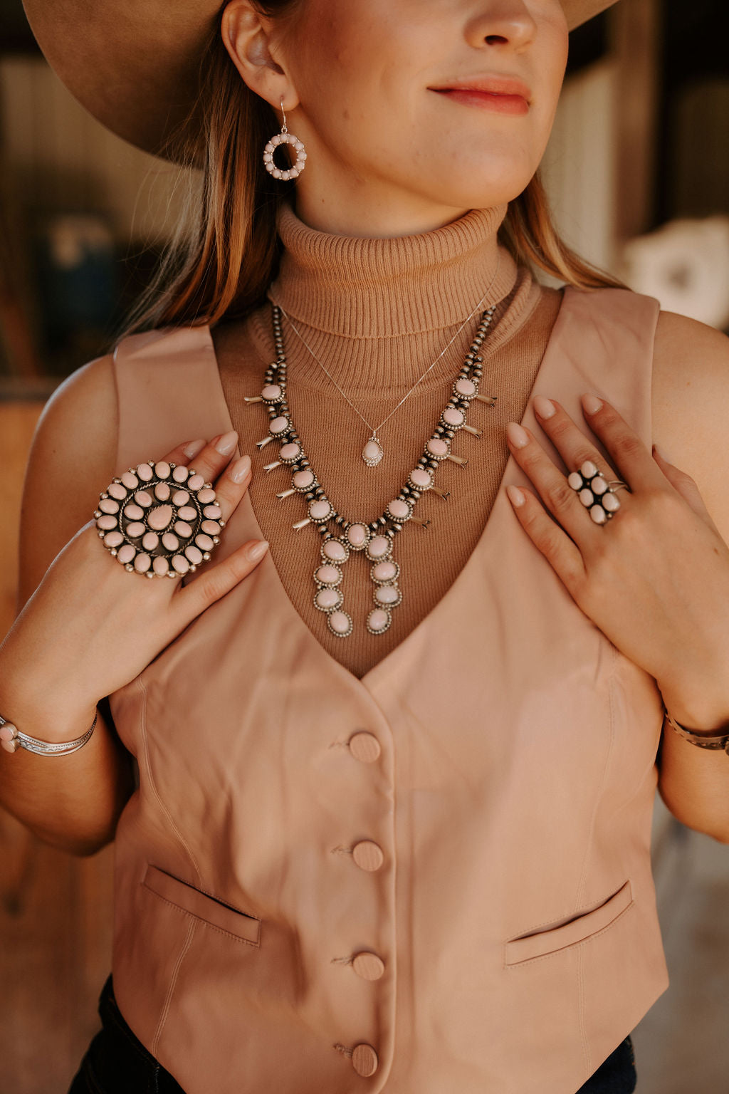 The Veda Vest in Pink