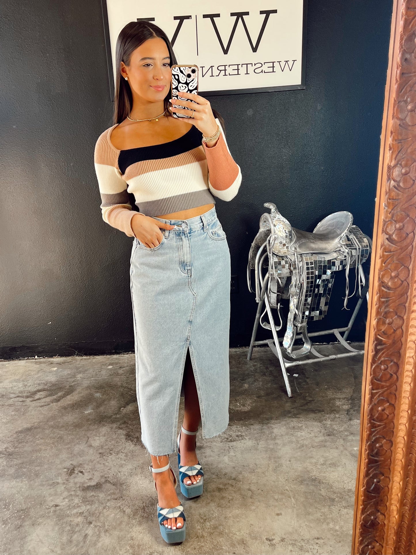 The Devers Denim Skirt