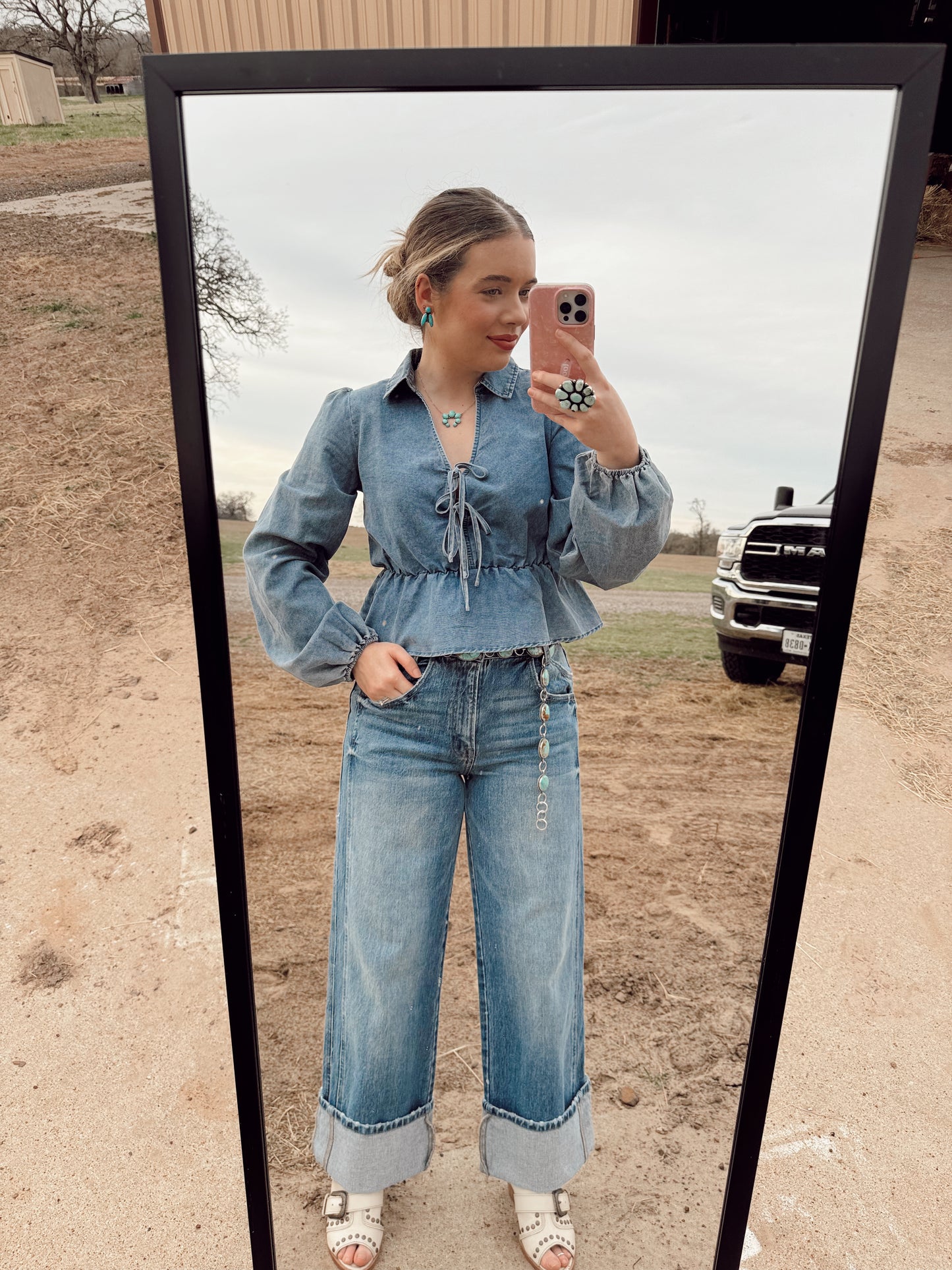Deja Vu Denim Top