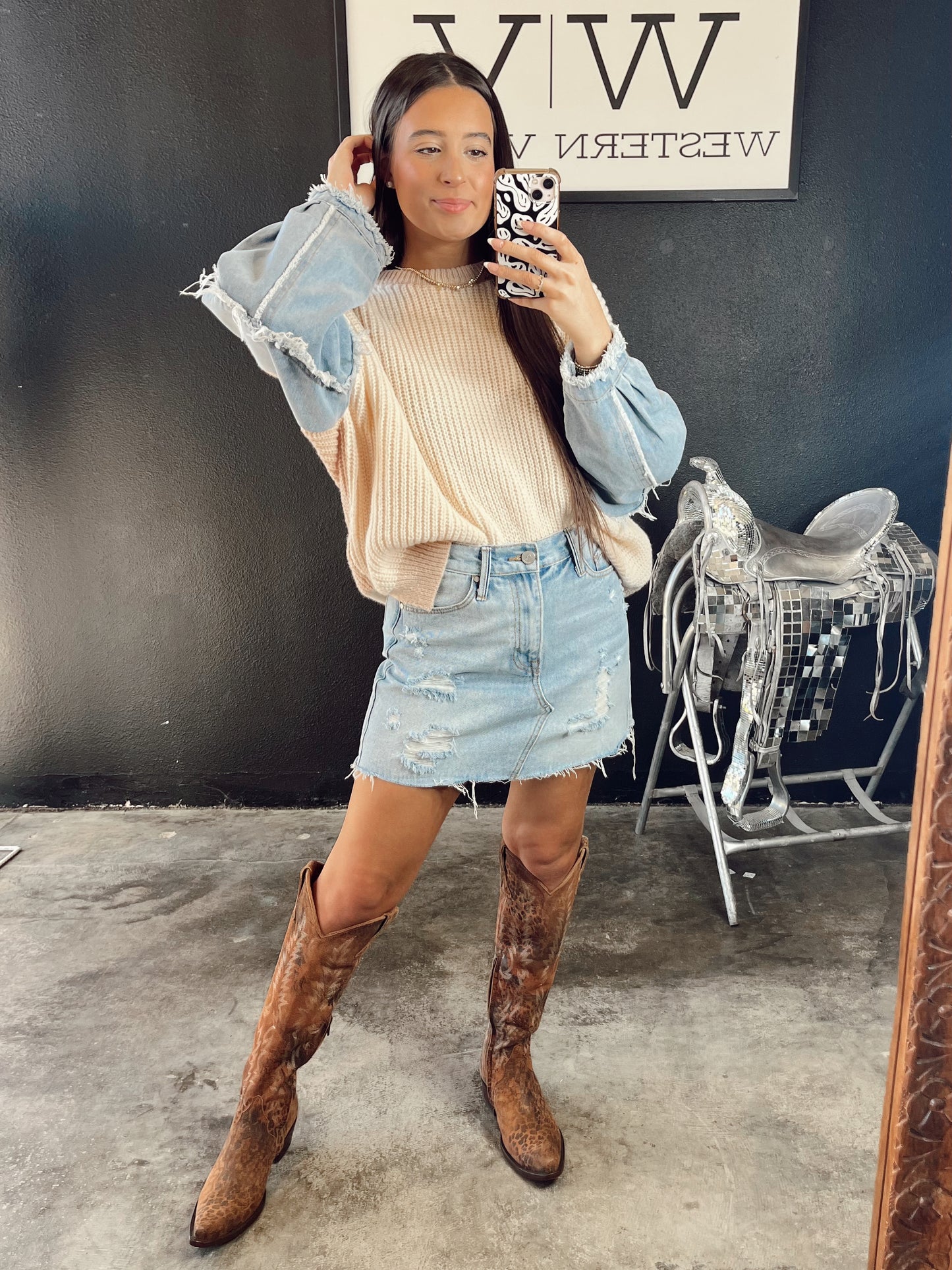 The Thorp Denim Sweater
