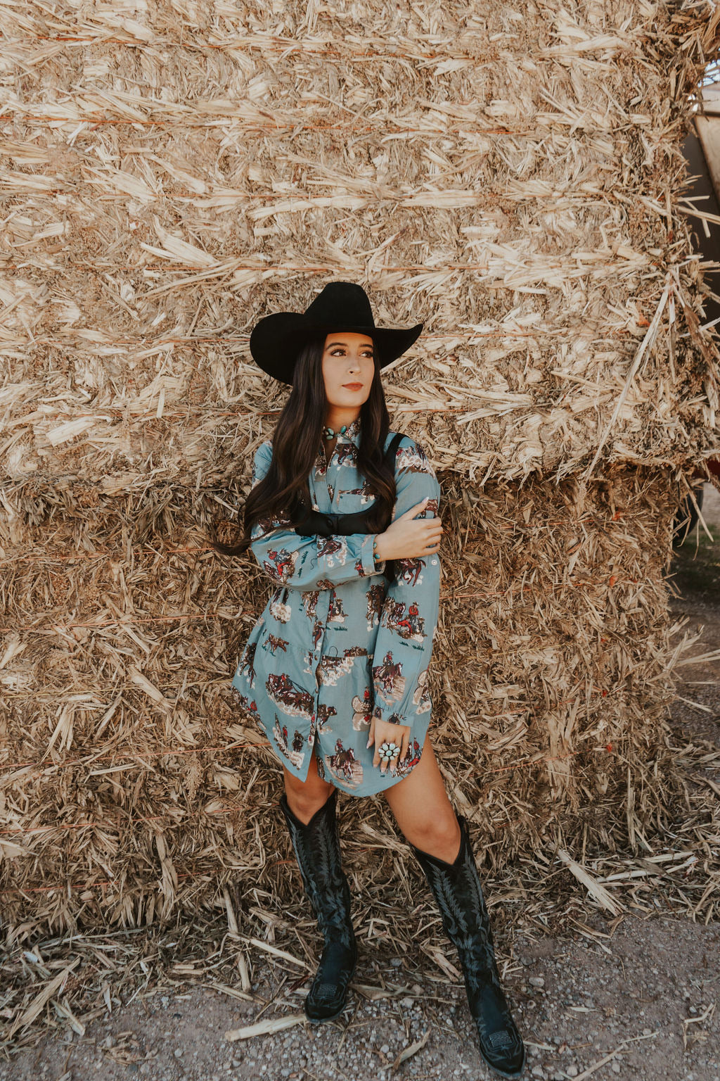 The Tasha Polizzi Faded Blue Four Corners Tunic