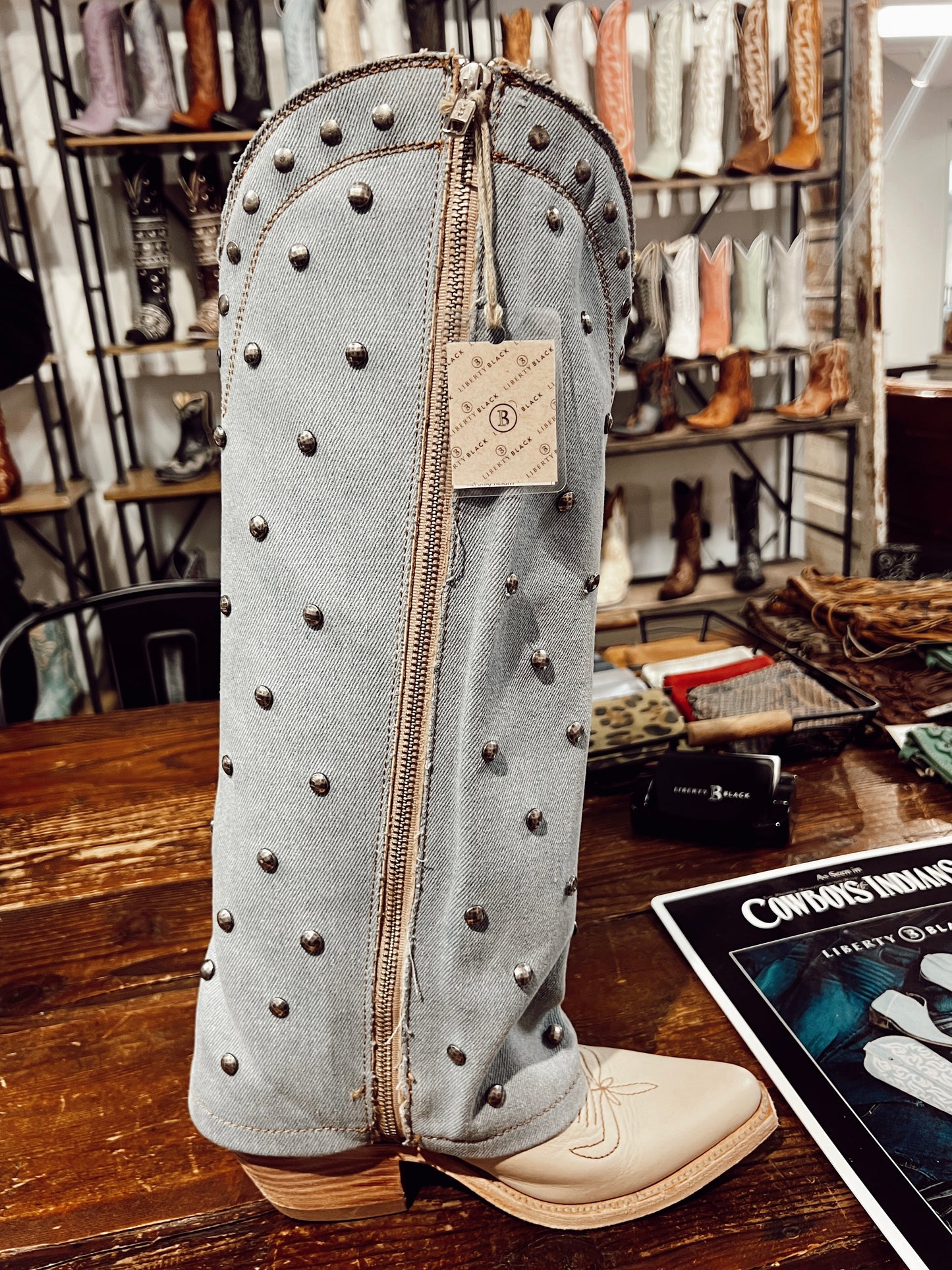 The Liberty Black Missouri Bone Boots: PREORDER