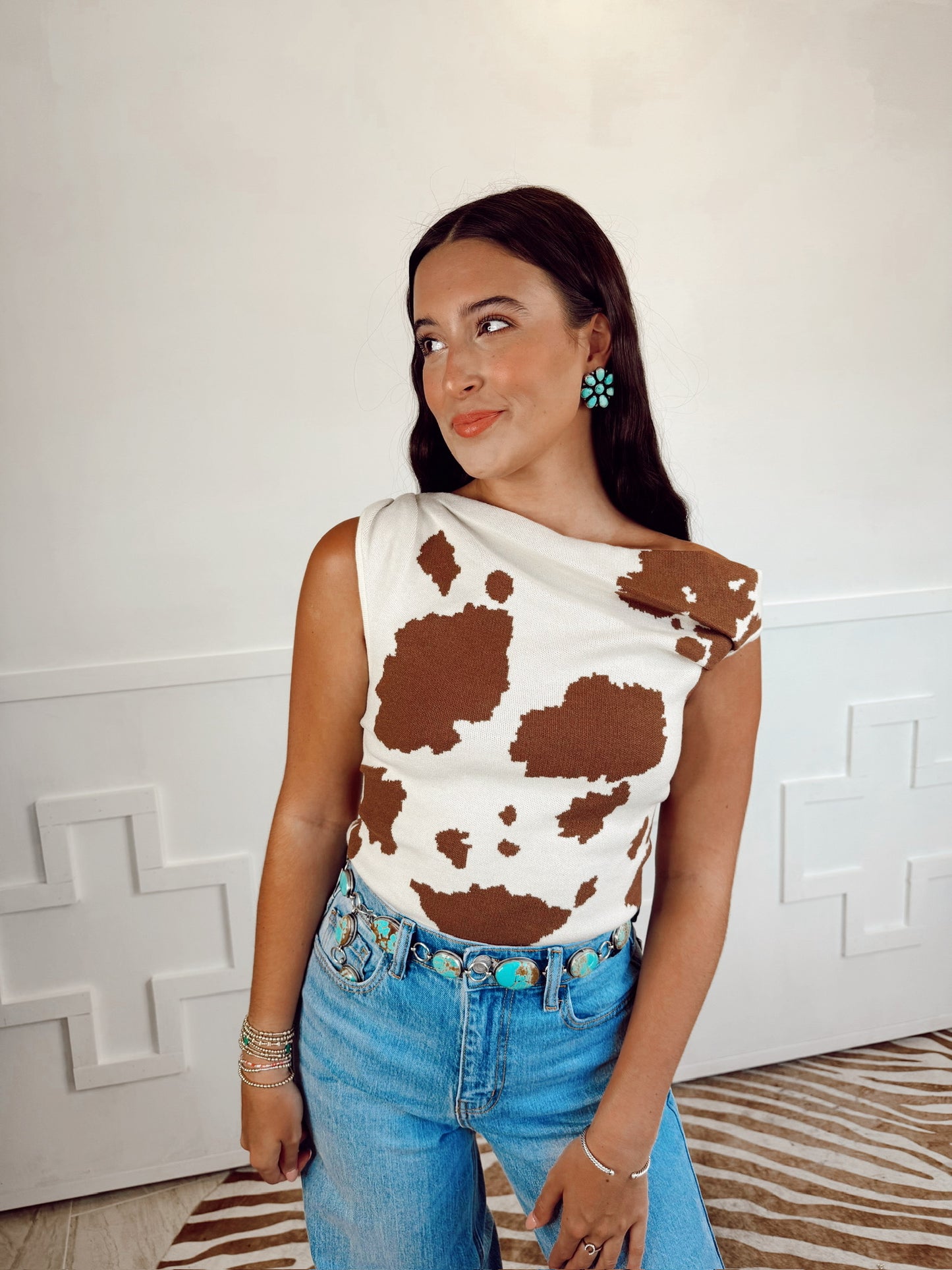 The Athens Top in Animal Print