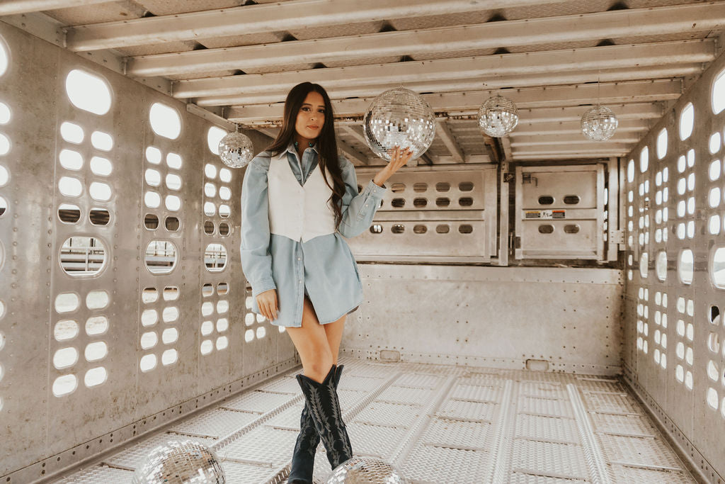 The Wrangler Oversized Light Vintage Indigo Denim Shirt