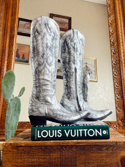 The Old Gringo Mayra Ver Boots in Silver SIZE 8