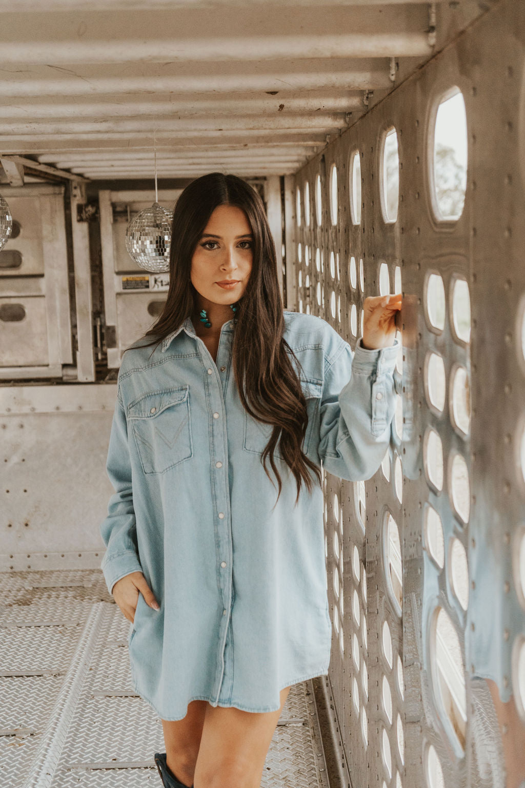 The Wrangler Oversized Light Vintage Indigo Denim Shirt