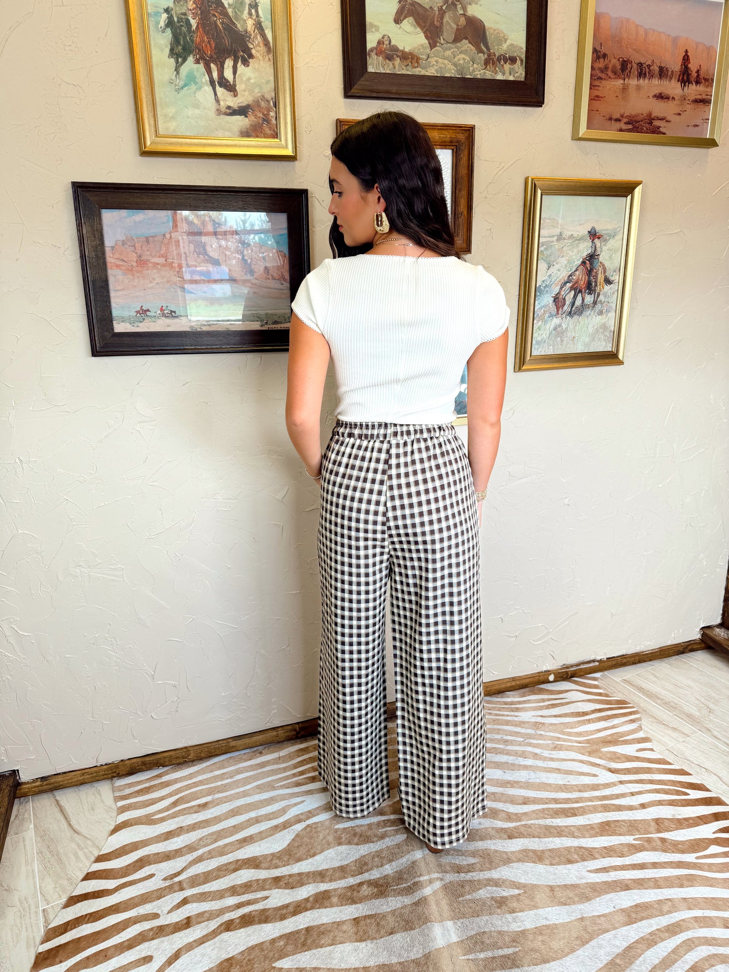 The Gingham Pants in Black