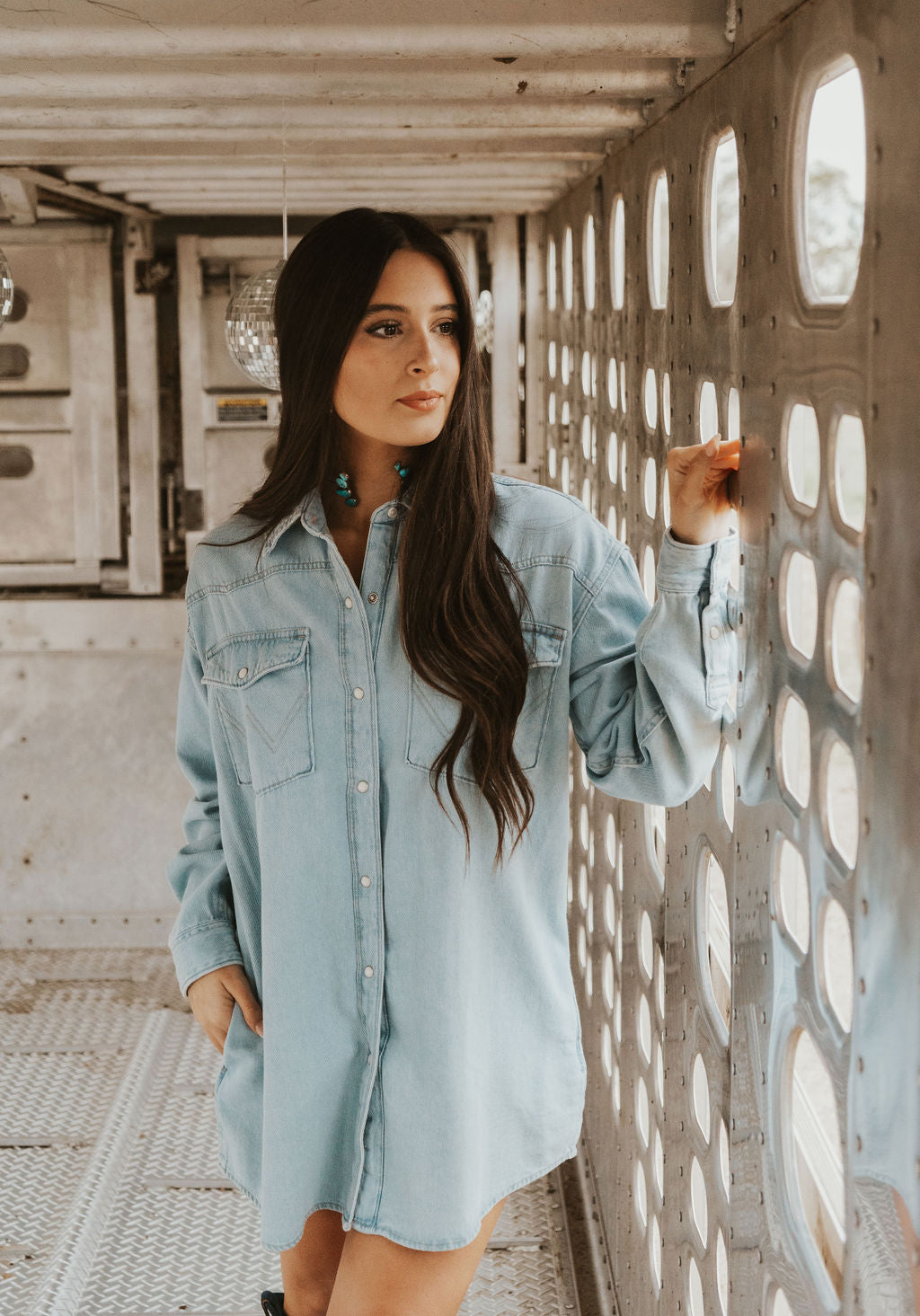 The Wrangler Oversized Light Vintage Indigo Denim Shirt