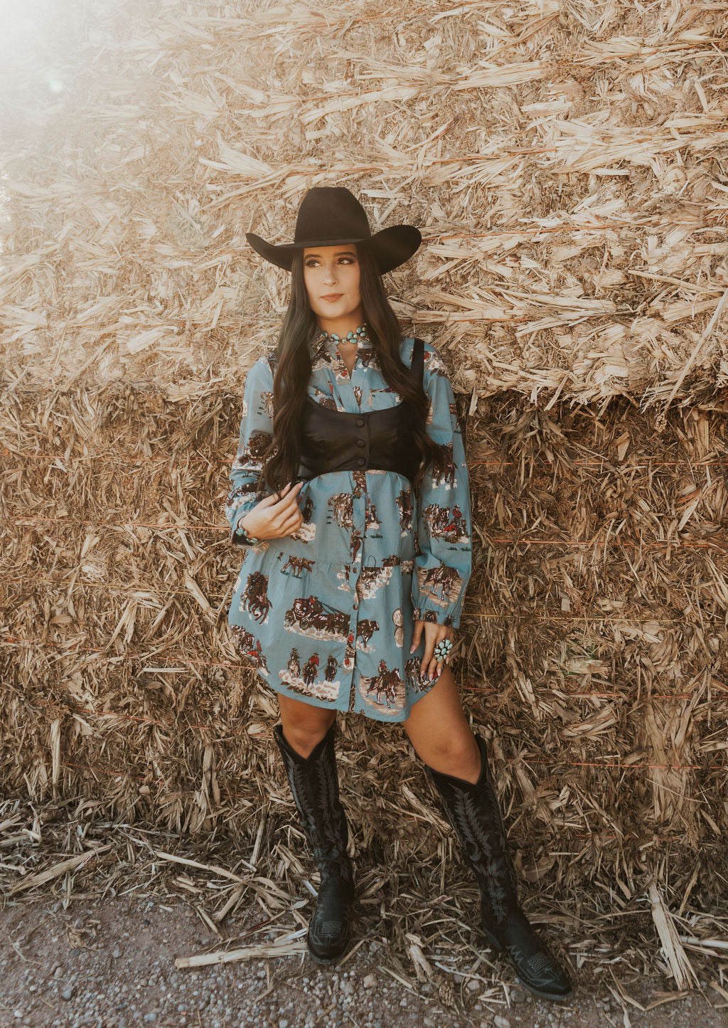 The Tasha Polizzi Faded Blue Four Corners Tunic