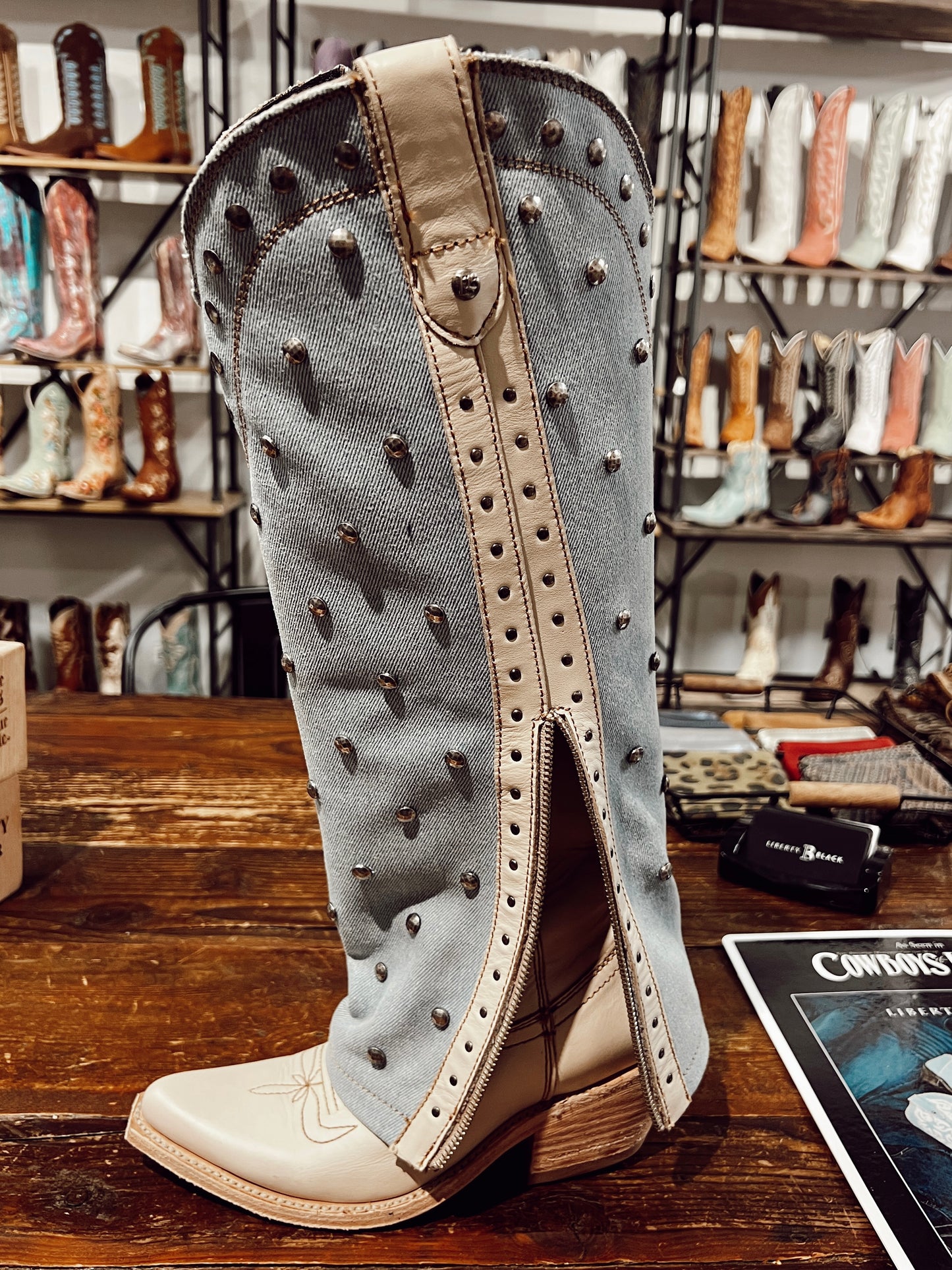 The Liberty Black Missouri Bone Boots: PREORDER