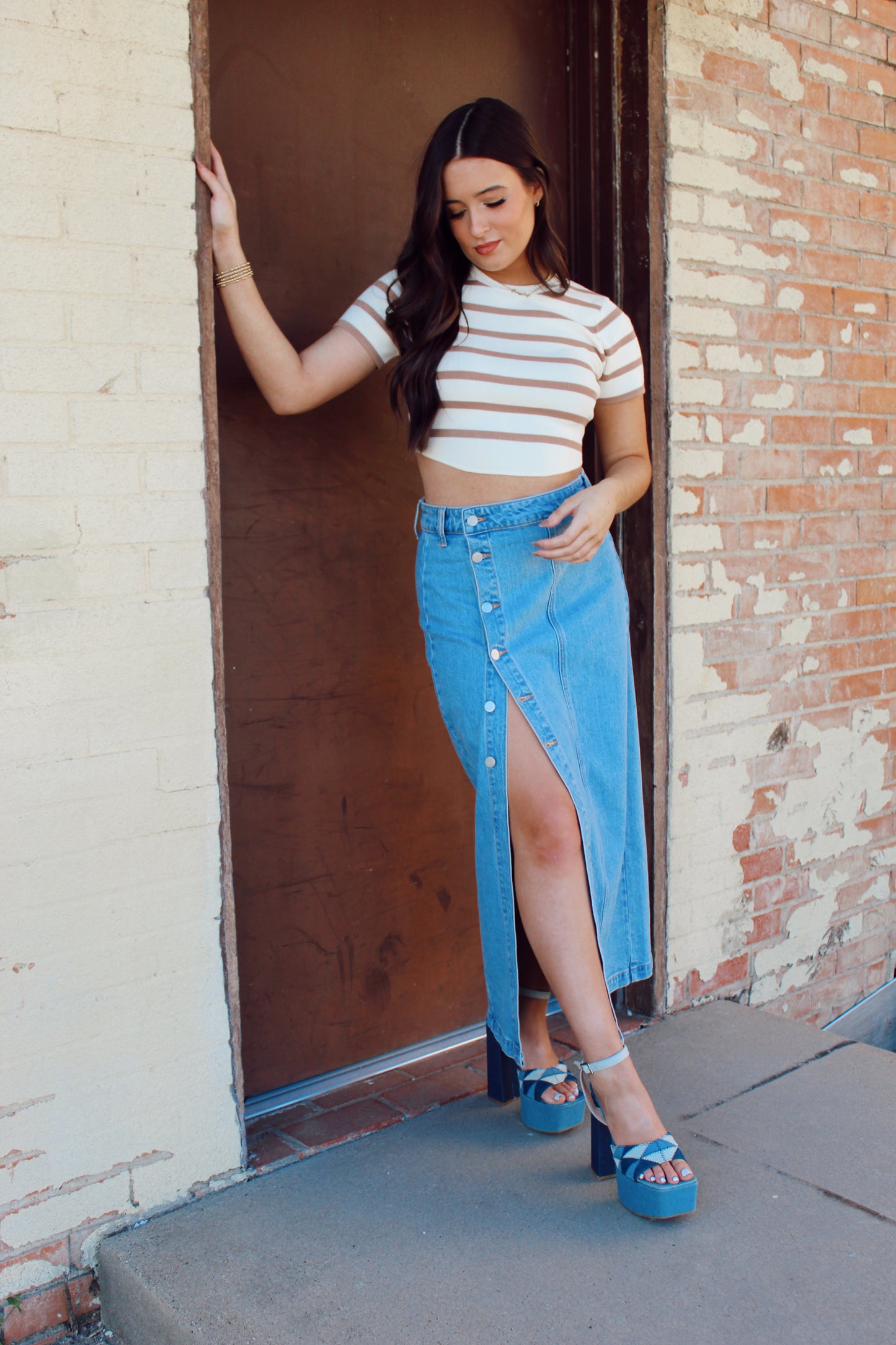 The Collins Denim Skirt