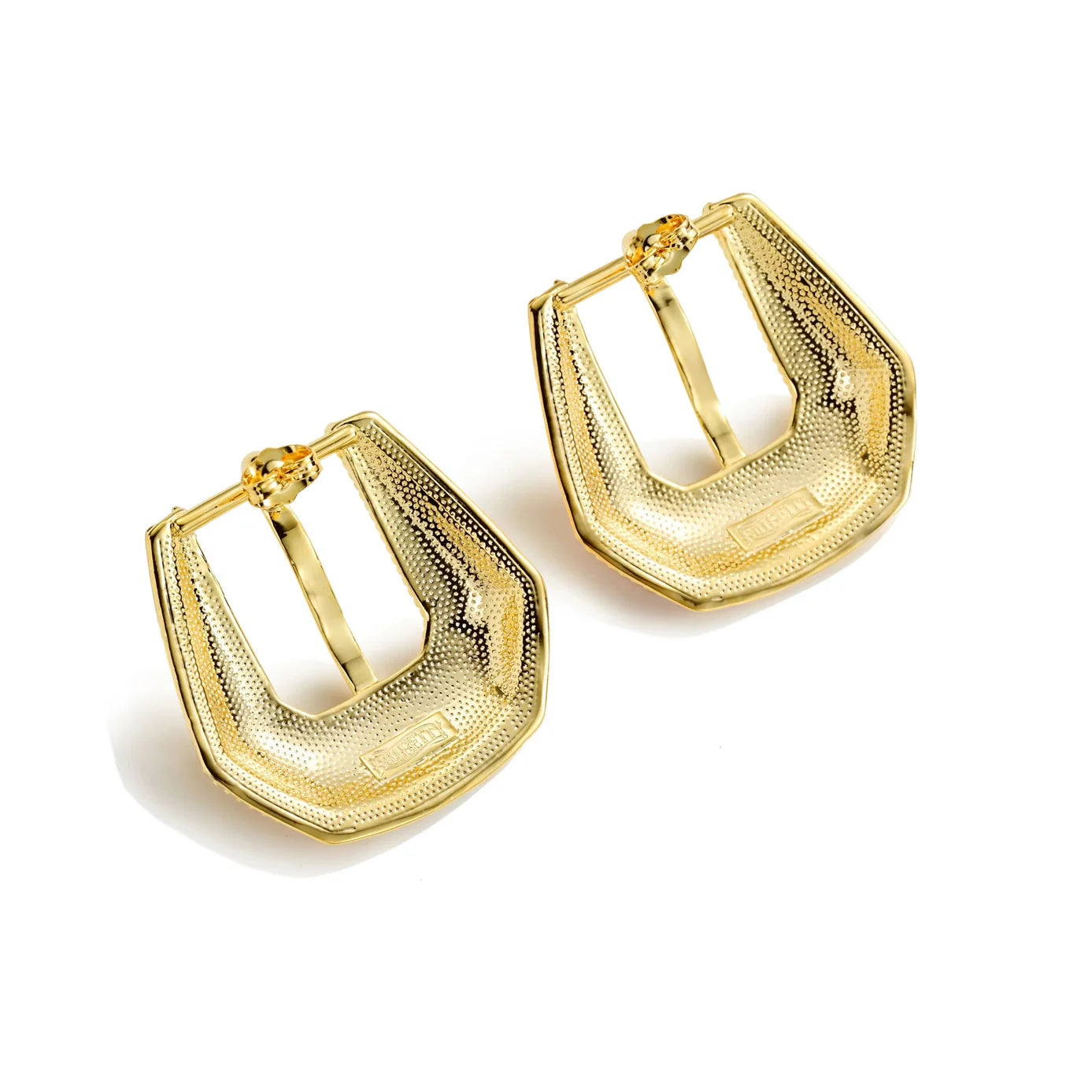 The Mini Buckle Betty Earrings in Gold