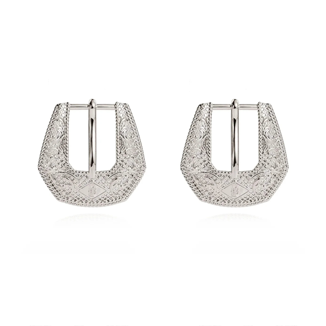 The Mini Buckle Betty Earrings in Silver