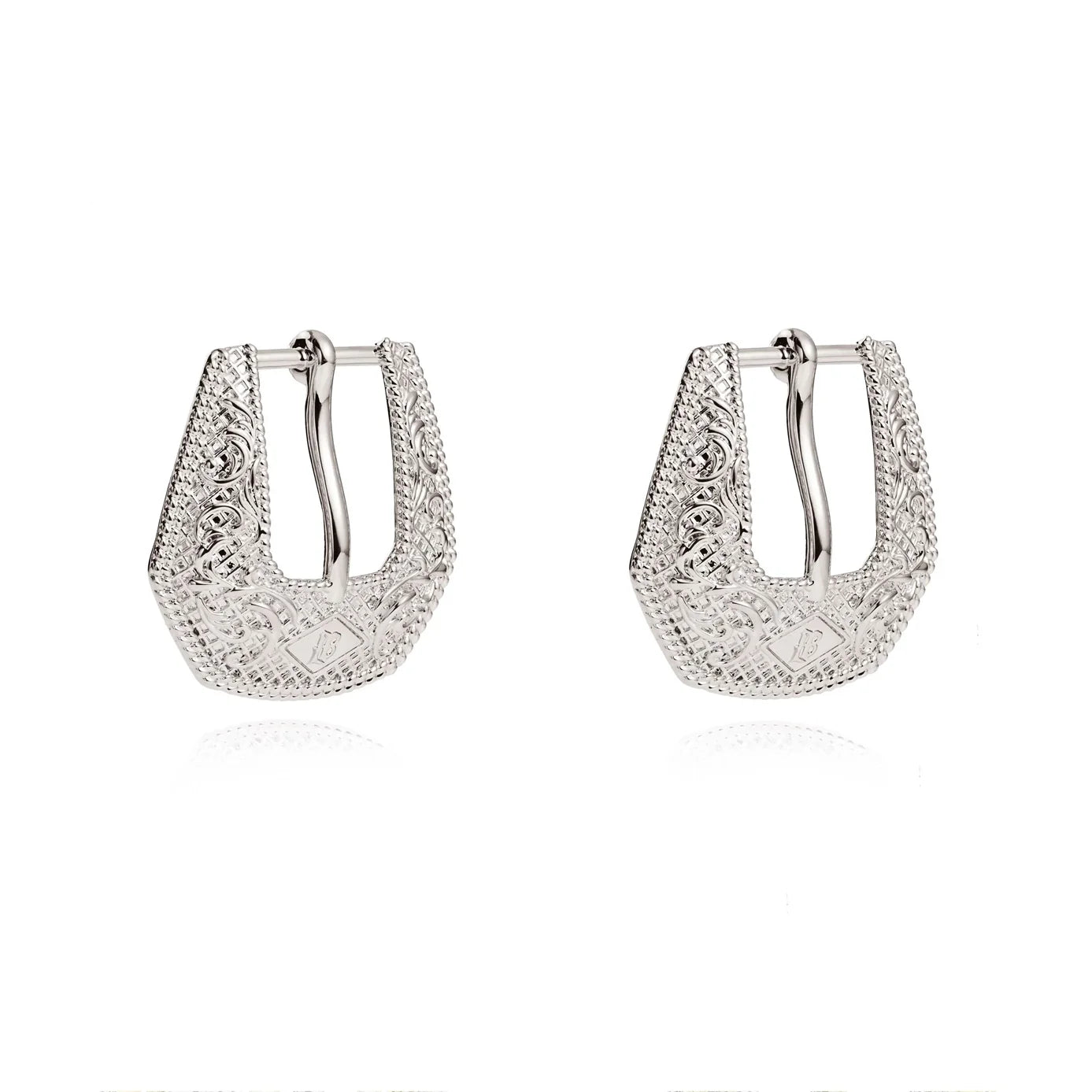 The Mini Buckle Betty Earrings in Silver