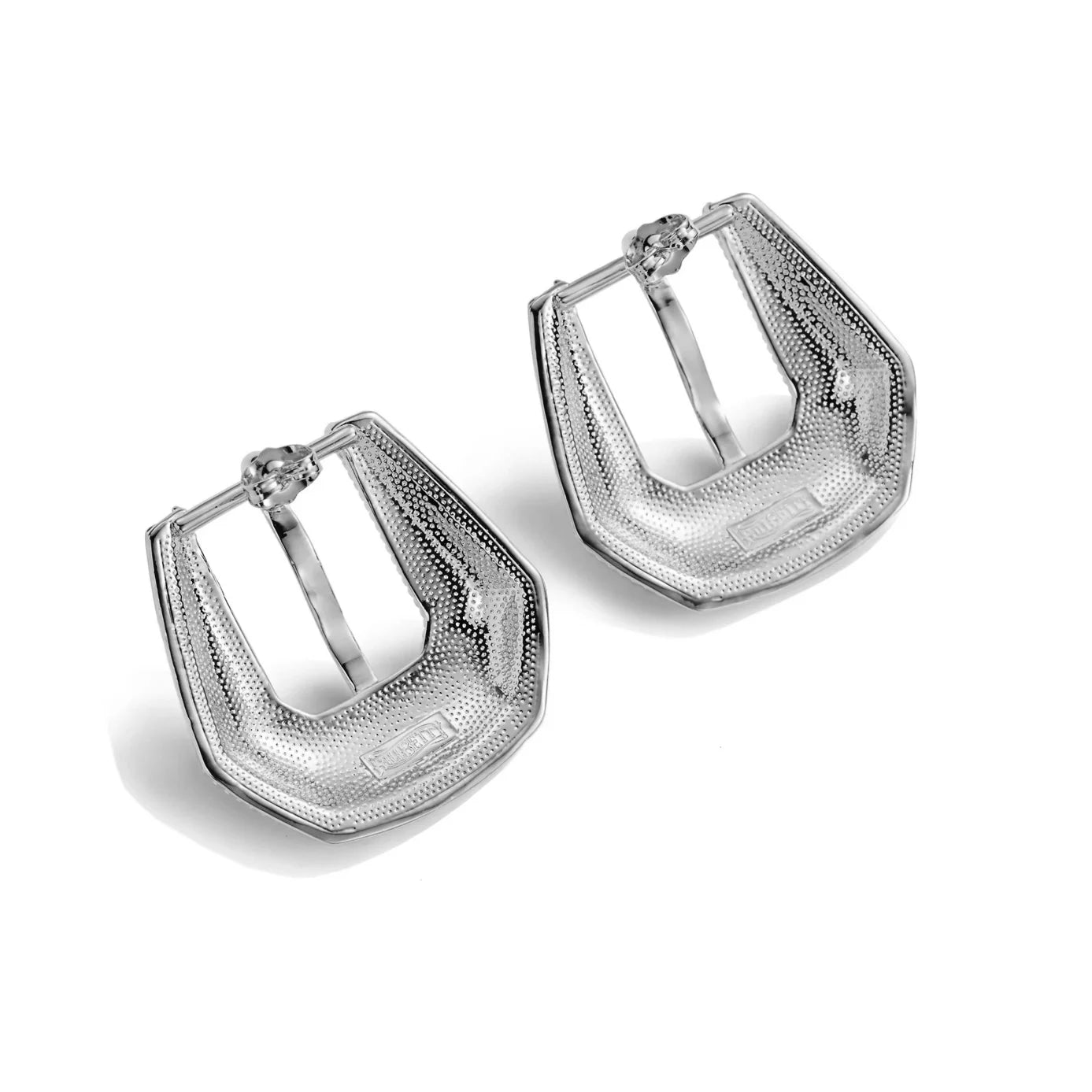 The Mini Buckle Betty Earrings in Silver