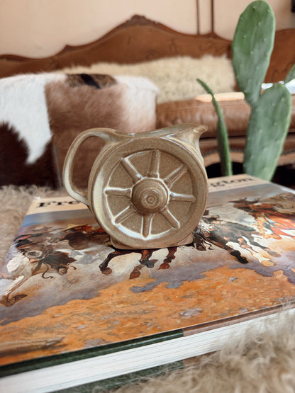 Vintage Wagon Wheel Frankoma Creamer Pitcher