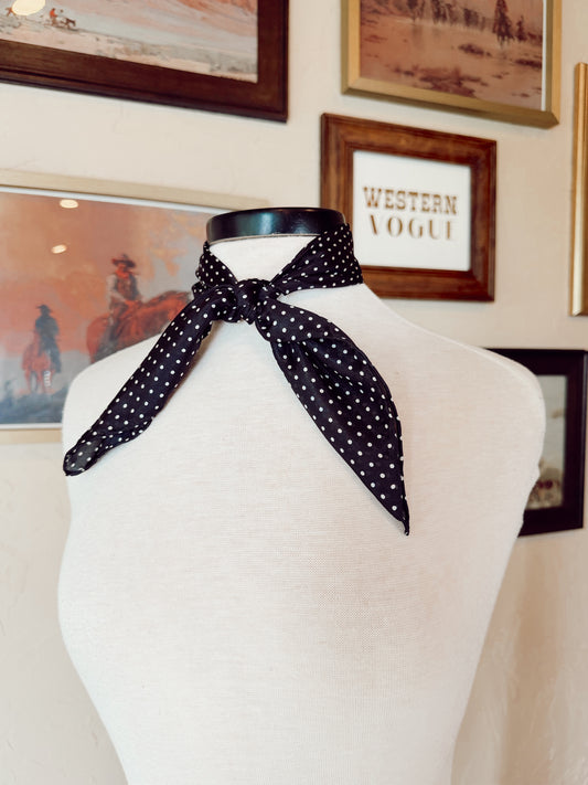 The Mini Polka Dot Wild Rag in Black