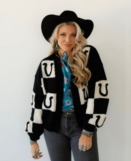 The Horseshoe Cardigan in Black