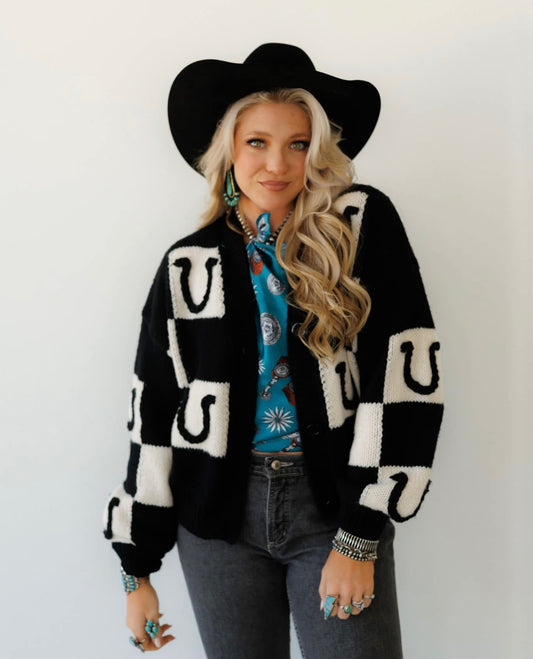 The Horseshoe Cardigan in Black