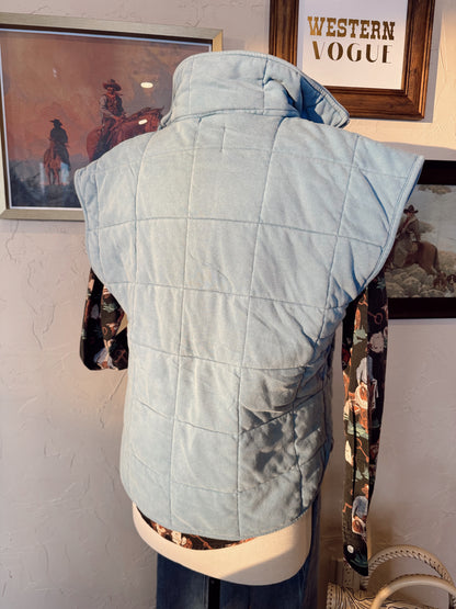 The Quilted Vest in Chambray