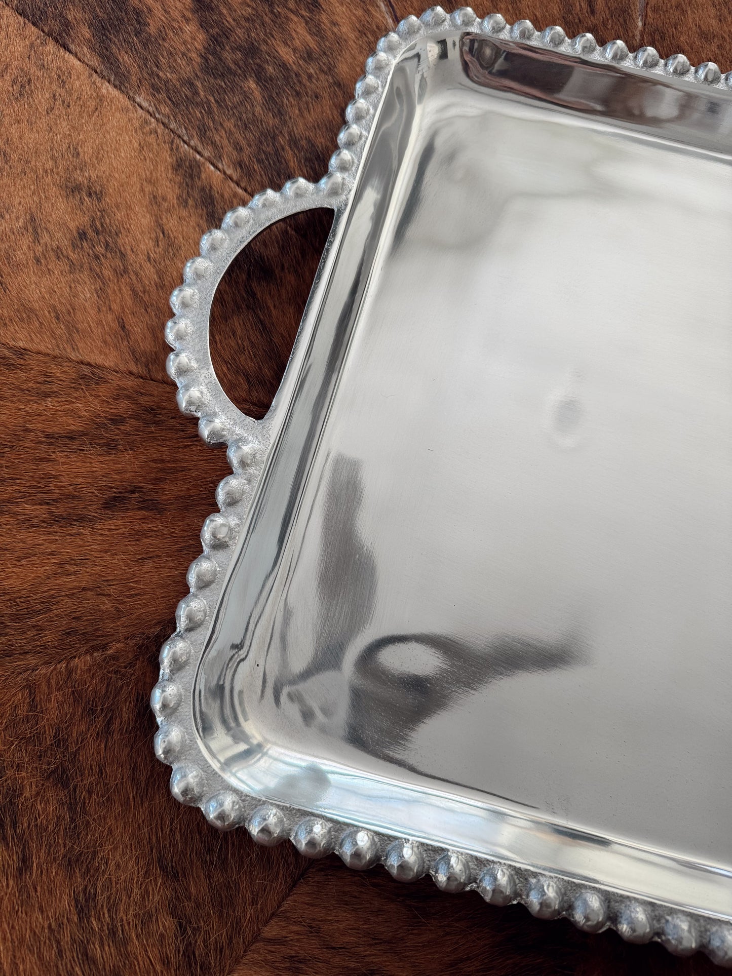 The Square Beaded Handle Tray