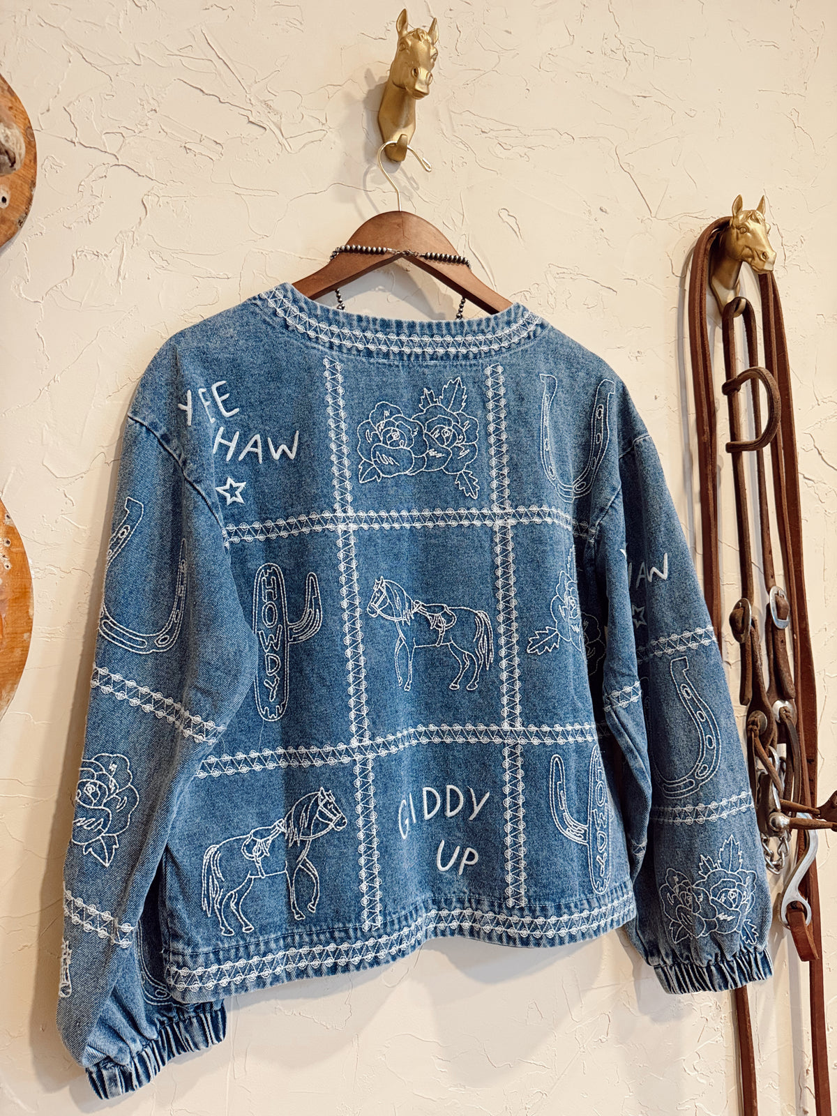 The Cowgirl Things Embroidered Denim Jacket