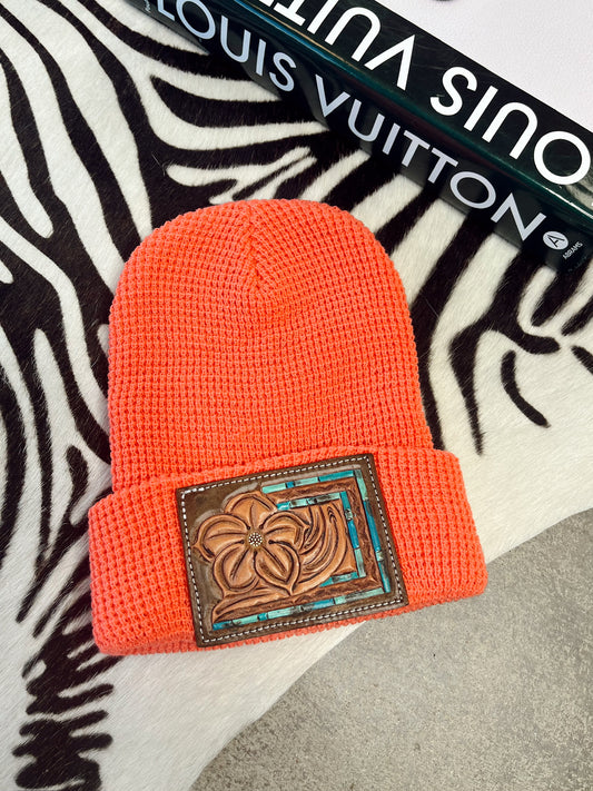 The Messa Tooled Leather Beanie