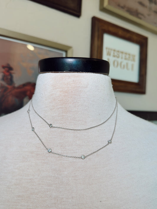 The Double Layer Rhinestone Cowgirl Necklace {GOLD + SILVER}