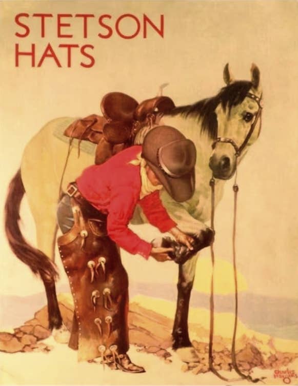 The Stetson Hat Cowboy and Palomino Poster