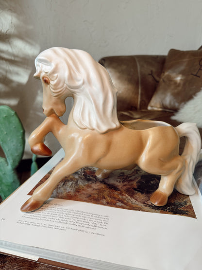 VINTAGE PALOMINO WILD HORSE PLANTER