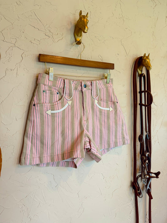 The Striped Denim Shorts