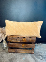 Load image into Gallery viewer, The Woven Suede Lumbar Pillow in Butterscotch
