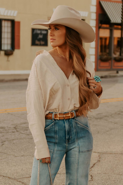 The Tulsa Top in Ecru