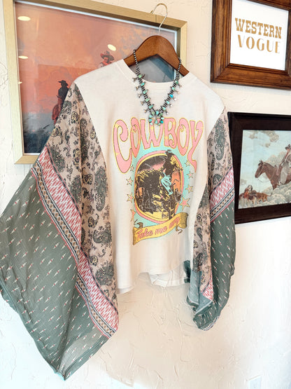 The Cowboy Take Me Away Printed Top