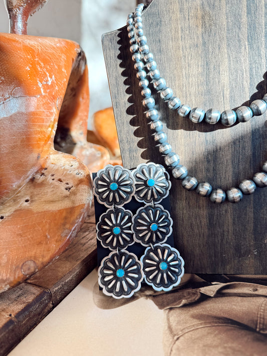 The Triple Threat Concho Earrings