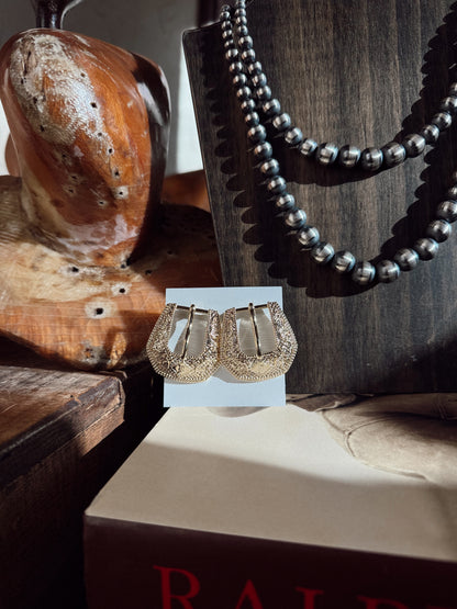 The Mini Buckle HillBetty Earrings in Gold