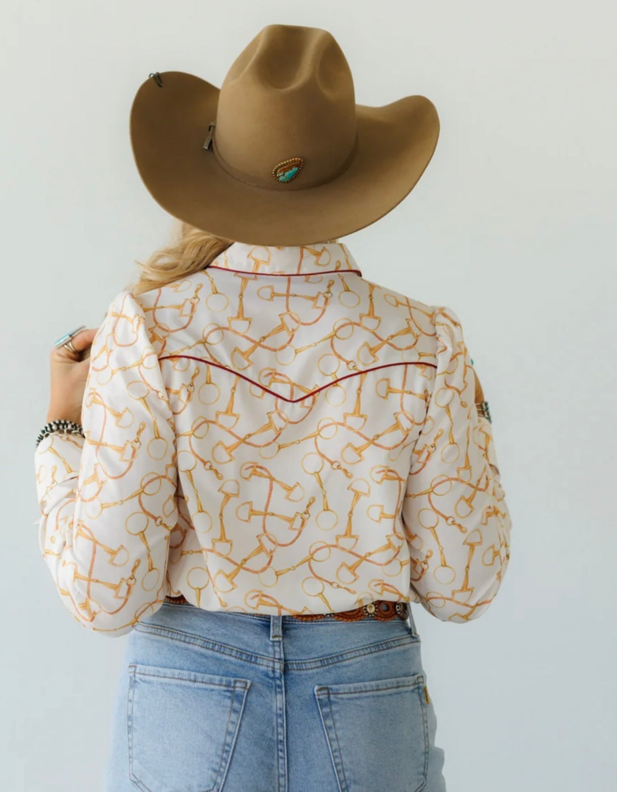 The Equestrian Bit Pearl Snap Top