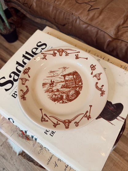 Vintage Western Branded Tea Cup Plate