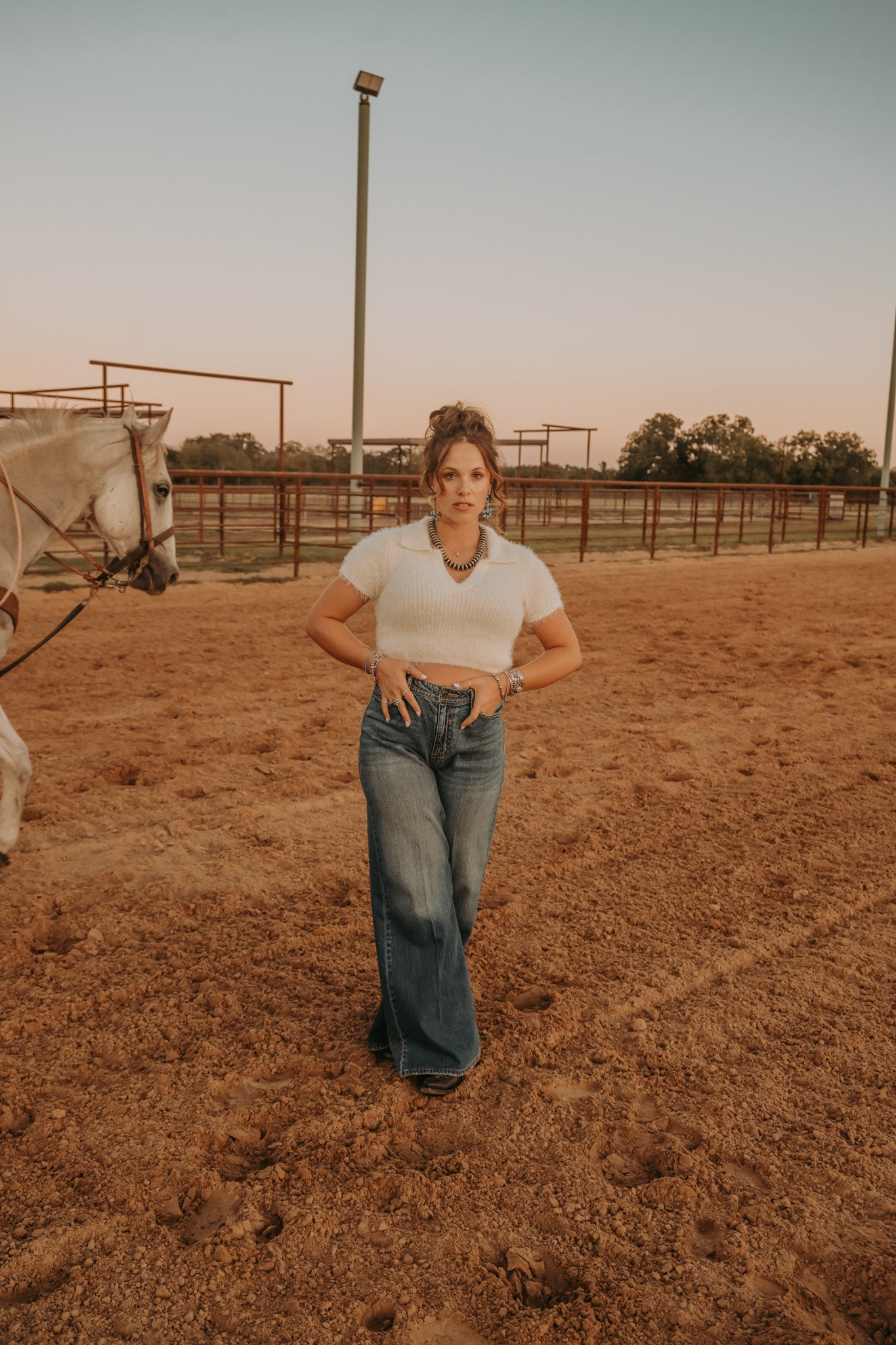 The Bray Top in Ivory