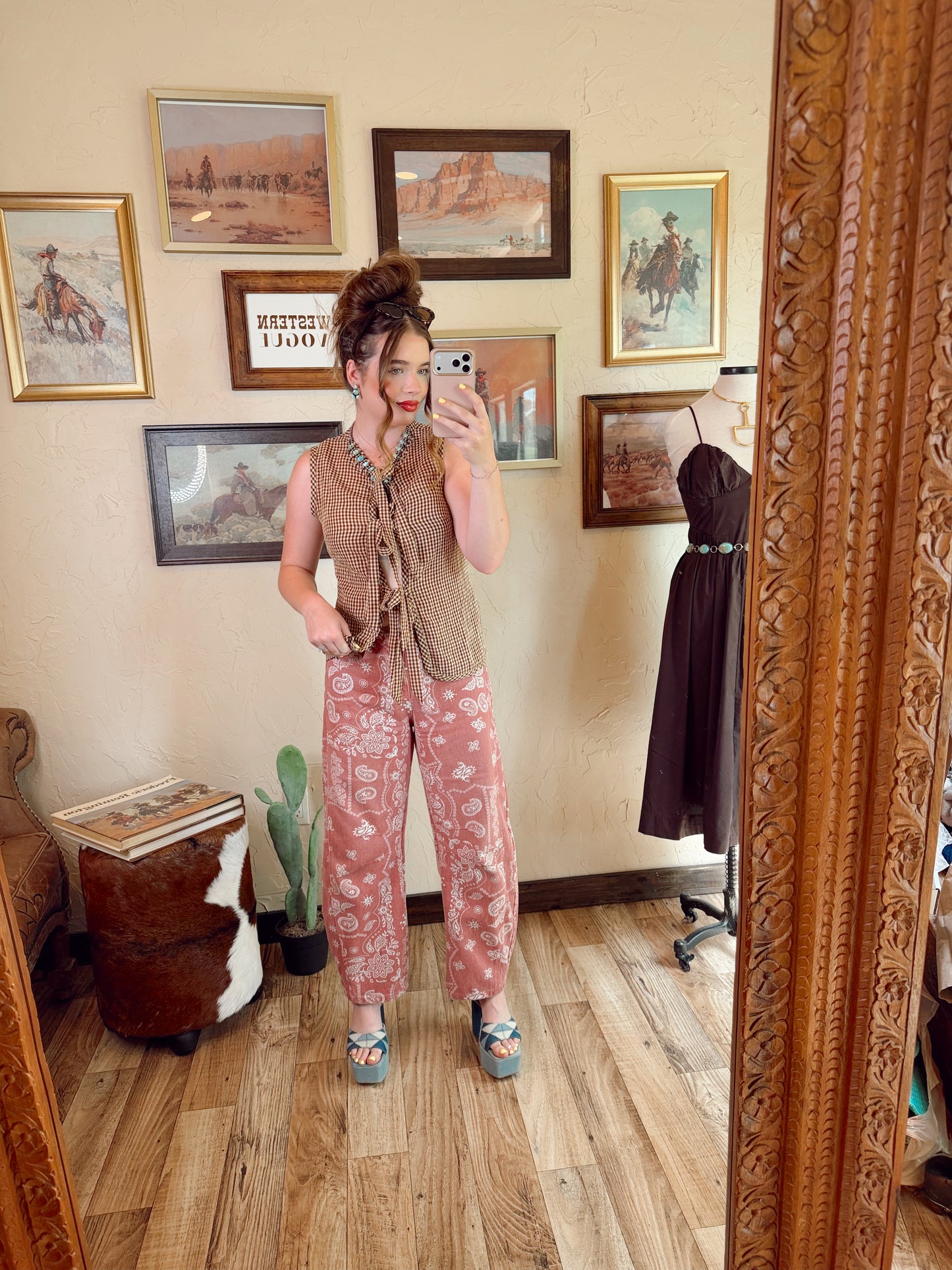 The Parker Paisley Barrel Jeans