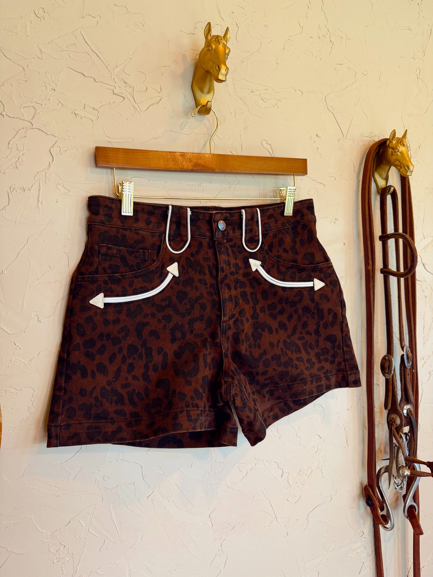 The Animal Print Denim Shorts