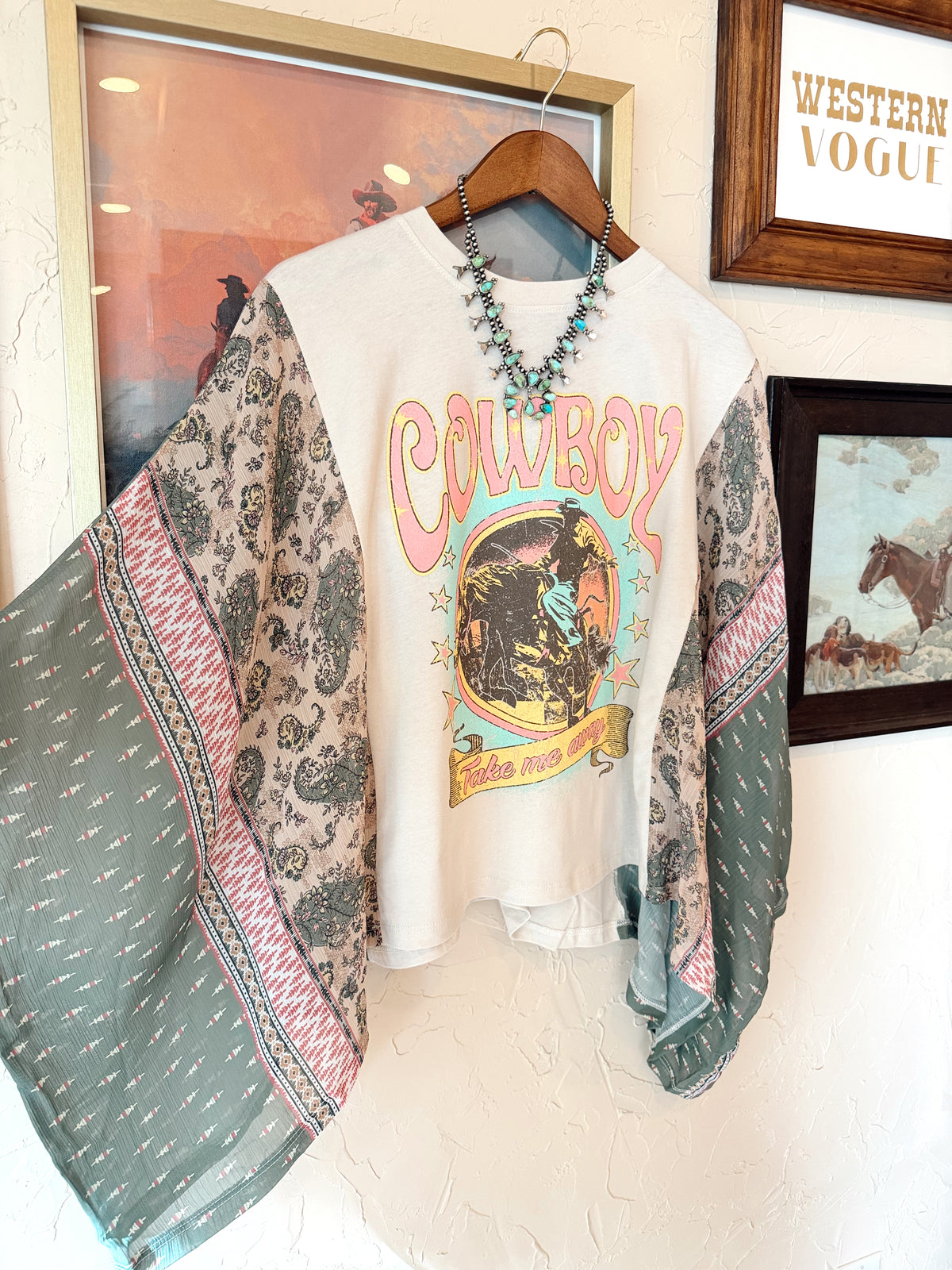 The Cowboy Take Me Away Printed Top