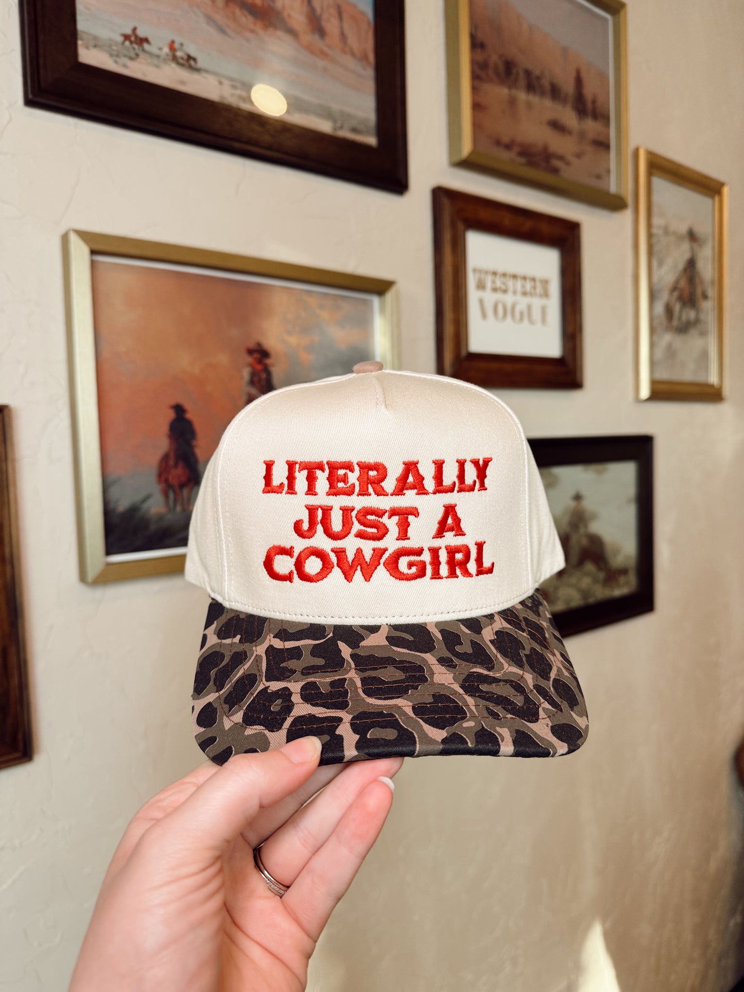 The Just a Cowgirl Baseball Cap in Red
