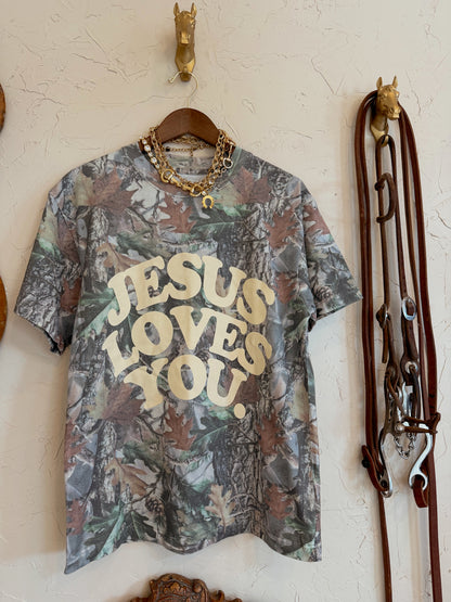 The Camo Jesus Loves You T-Shirt