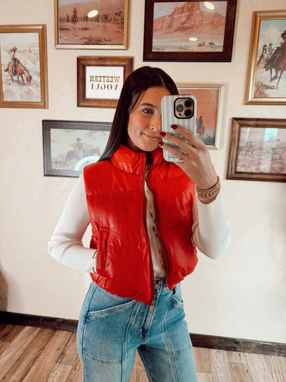 The Paxton Vest in Red