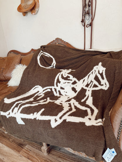 The Cowboy Drifter Throw Blanket